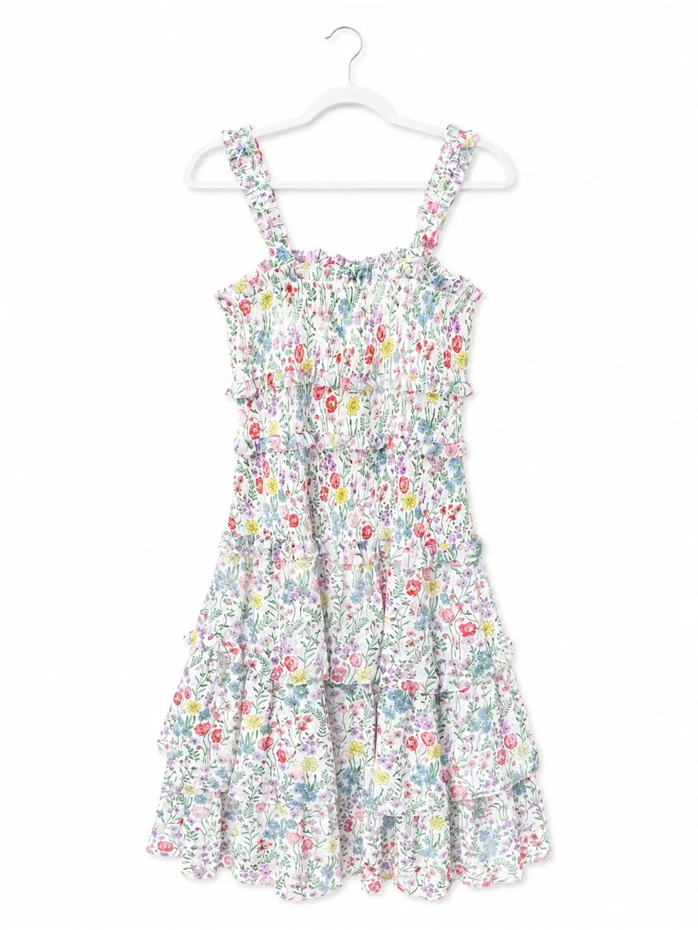 SAYLOR Maxi Dress LEANNA FLORAL DRESS Smocked Sundress Tiered white chic boho